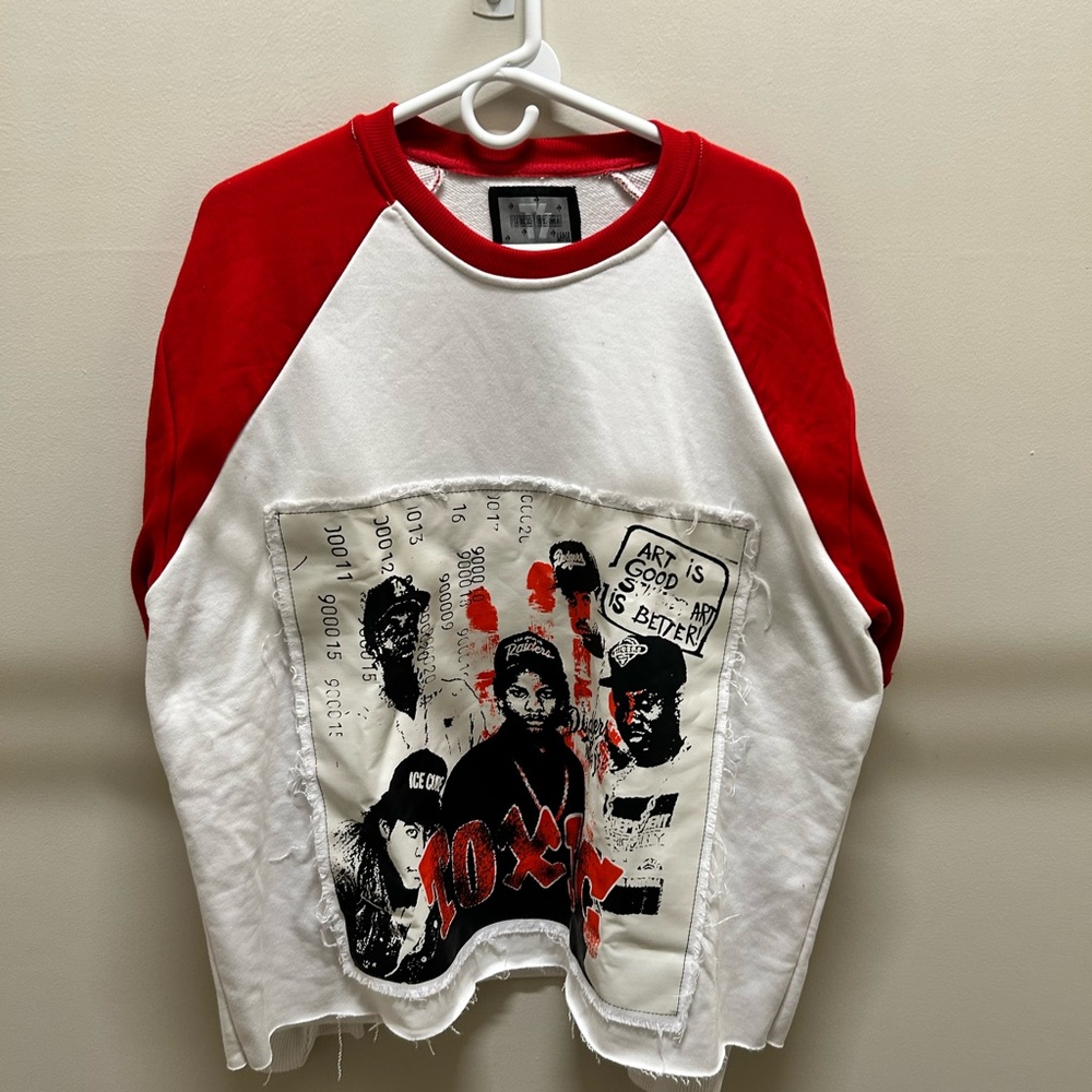 Red and White Graphic shirt